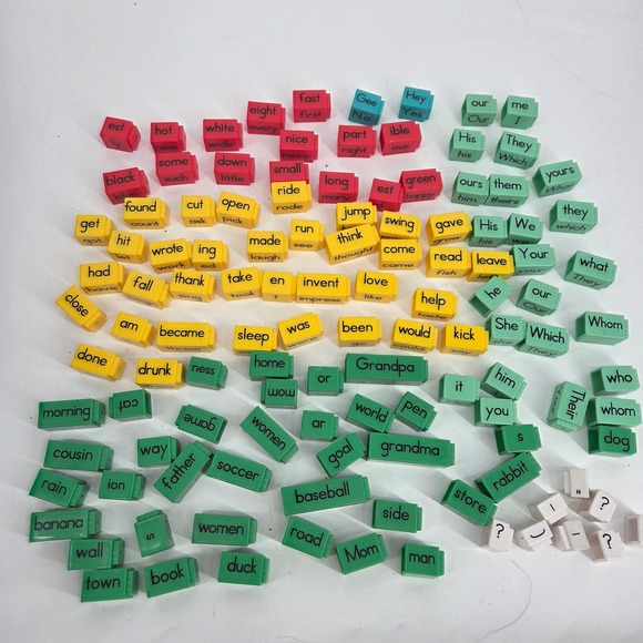 Unbranded Other - Educational Word Building Blocks Literacy Grammar Sentence Reading Rods